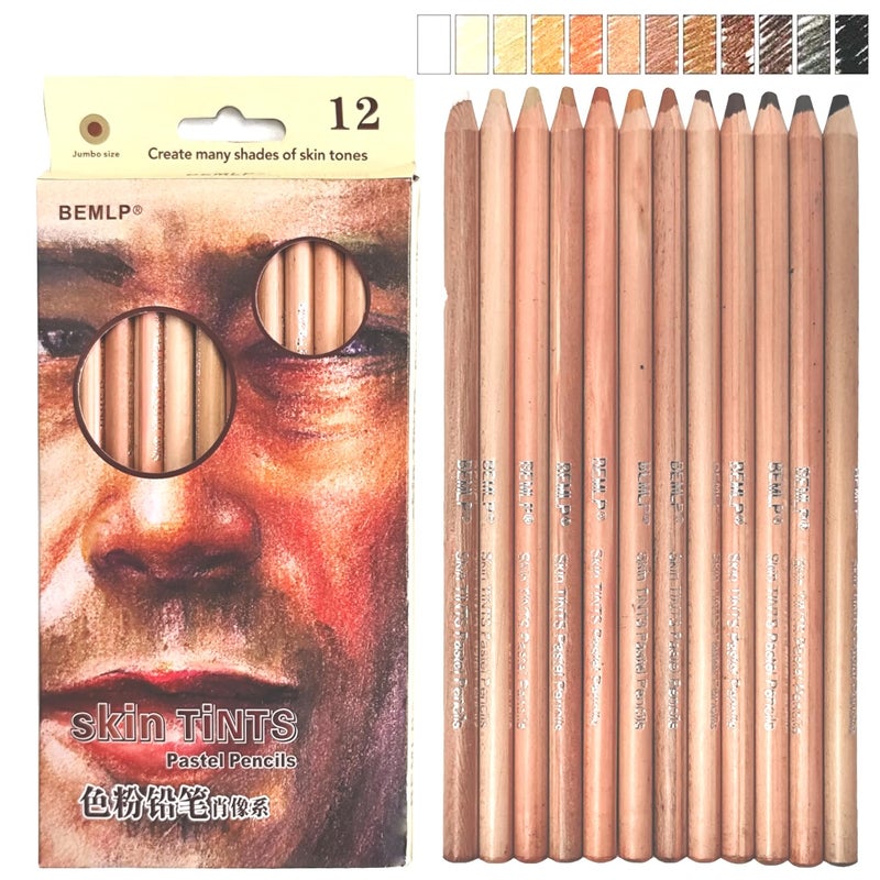BEMLP 12 Professional Soft Pastel Pencils Wood Skin Tints Pastel Colored Pencils For Drawing School Lapices De Colores Stationery - Image 2